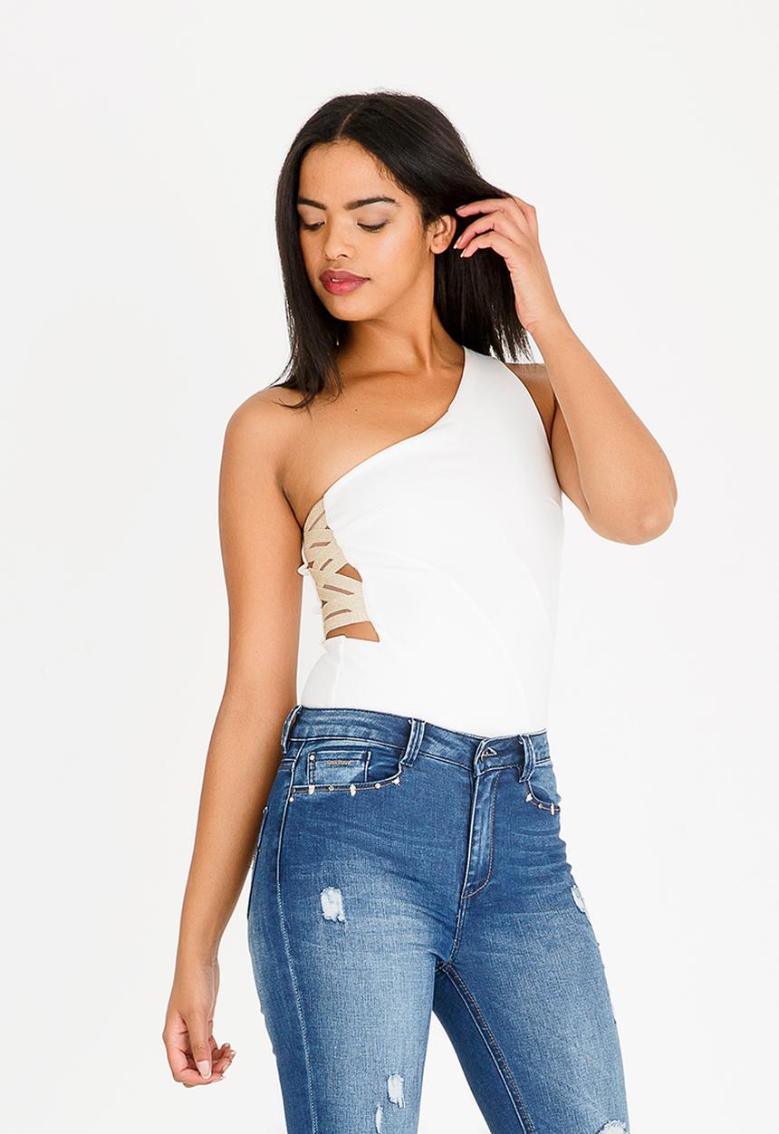 SISSY BOY - Max Respect Bodysuit Off White