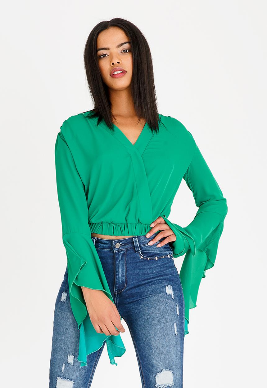 SISSY BOY - Love You Wrap Blouse Green