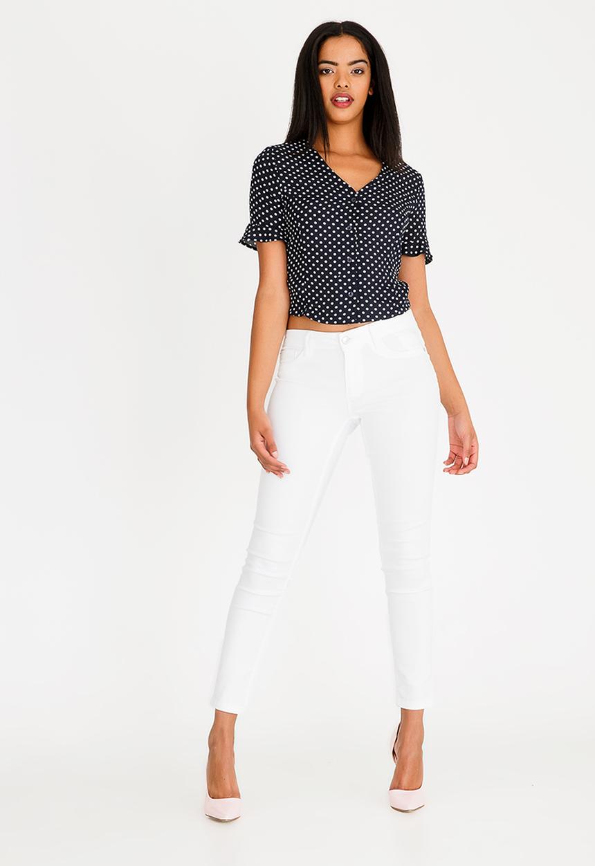 SISSY BOY - Gossip Spot Crop Top Navy & White