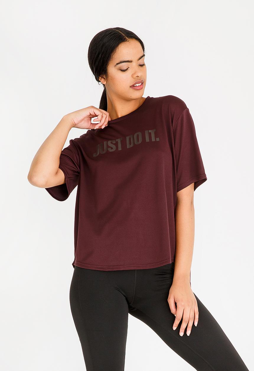 Nike - Nike Dry Short Sleeve Training Top Burgundy