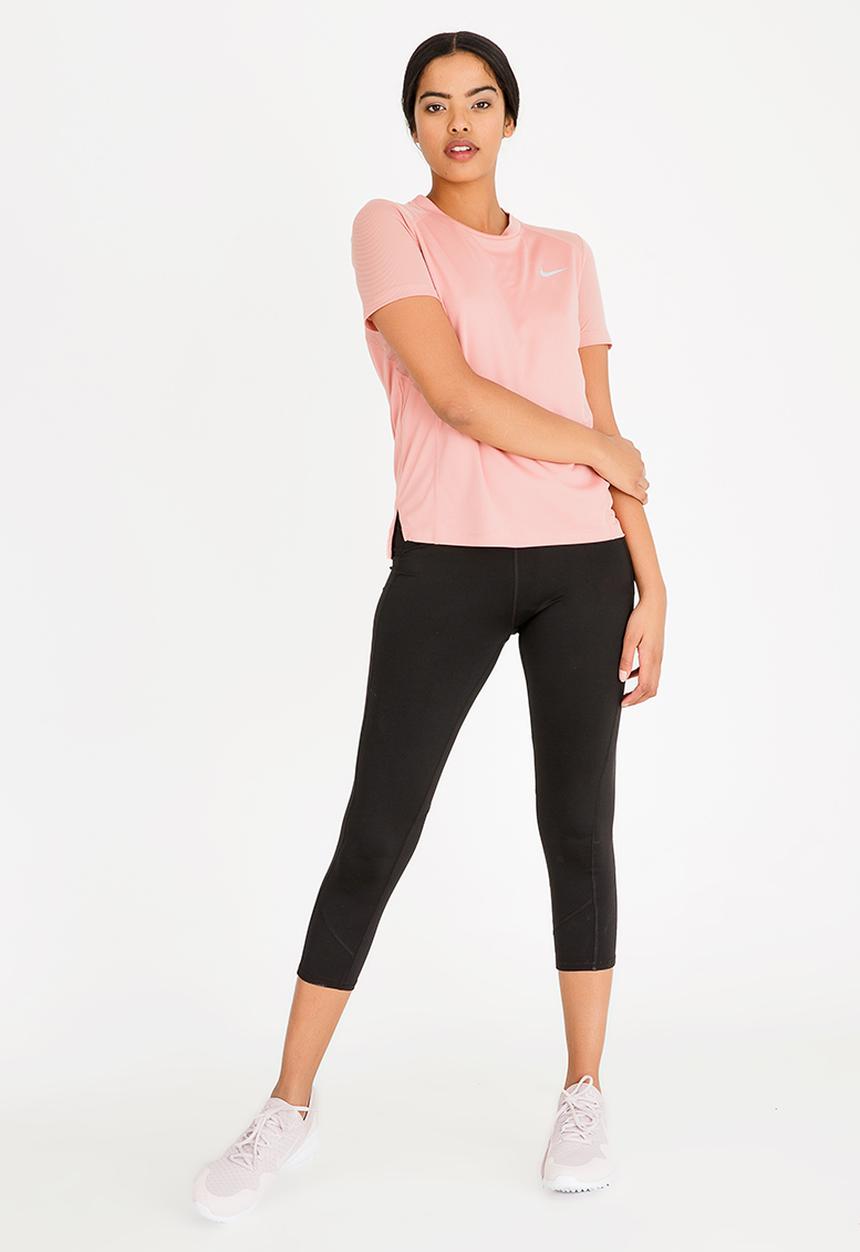 Nike - Nike Miler Short-Sleeve Running Top Mid Pink