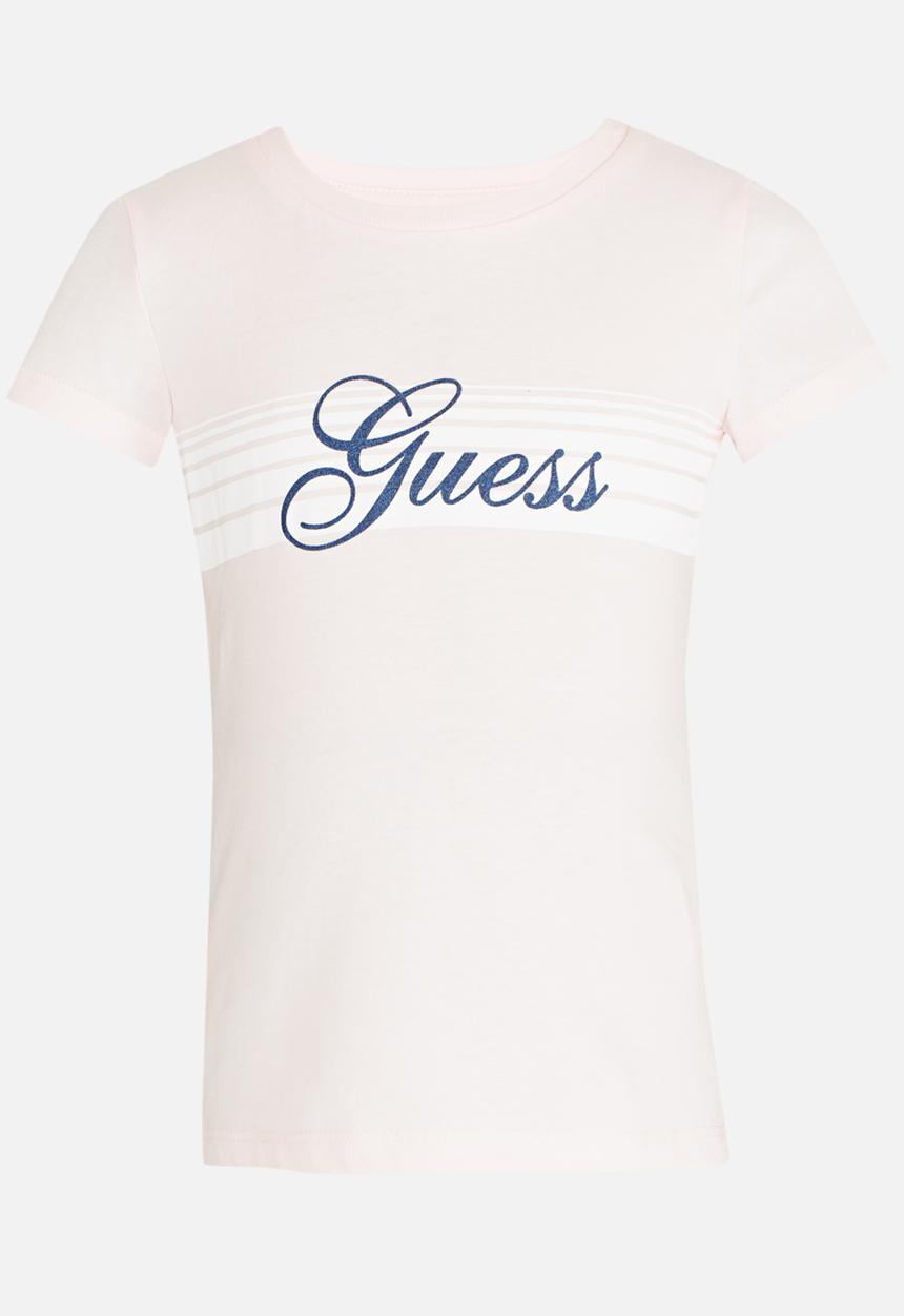 GUESS - Lined Guess Tee Pale Pink