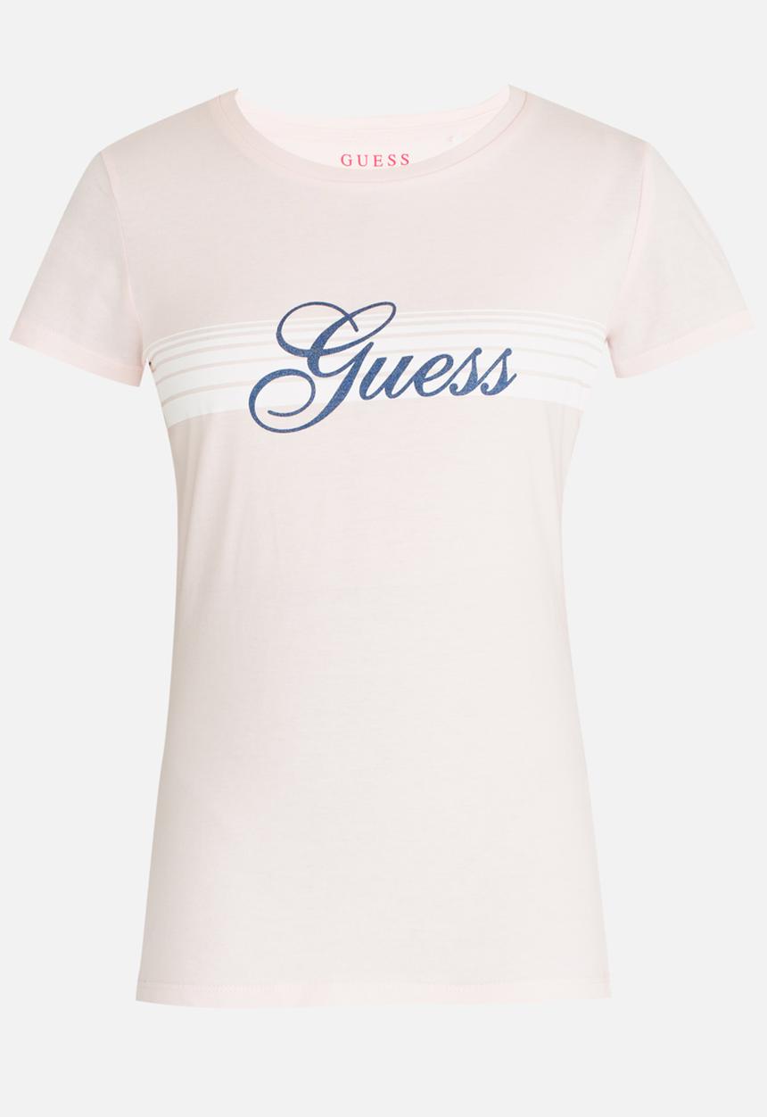 GUESS - Lined Guess Tee Pale Pink