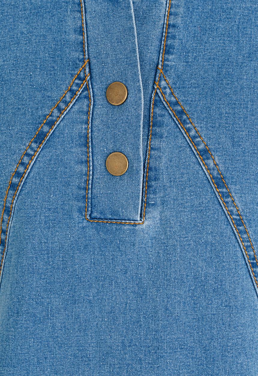 Pop Candy - Panel detail denim dress - pale blue