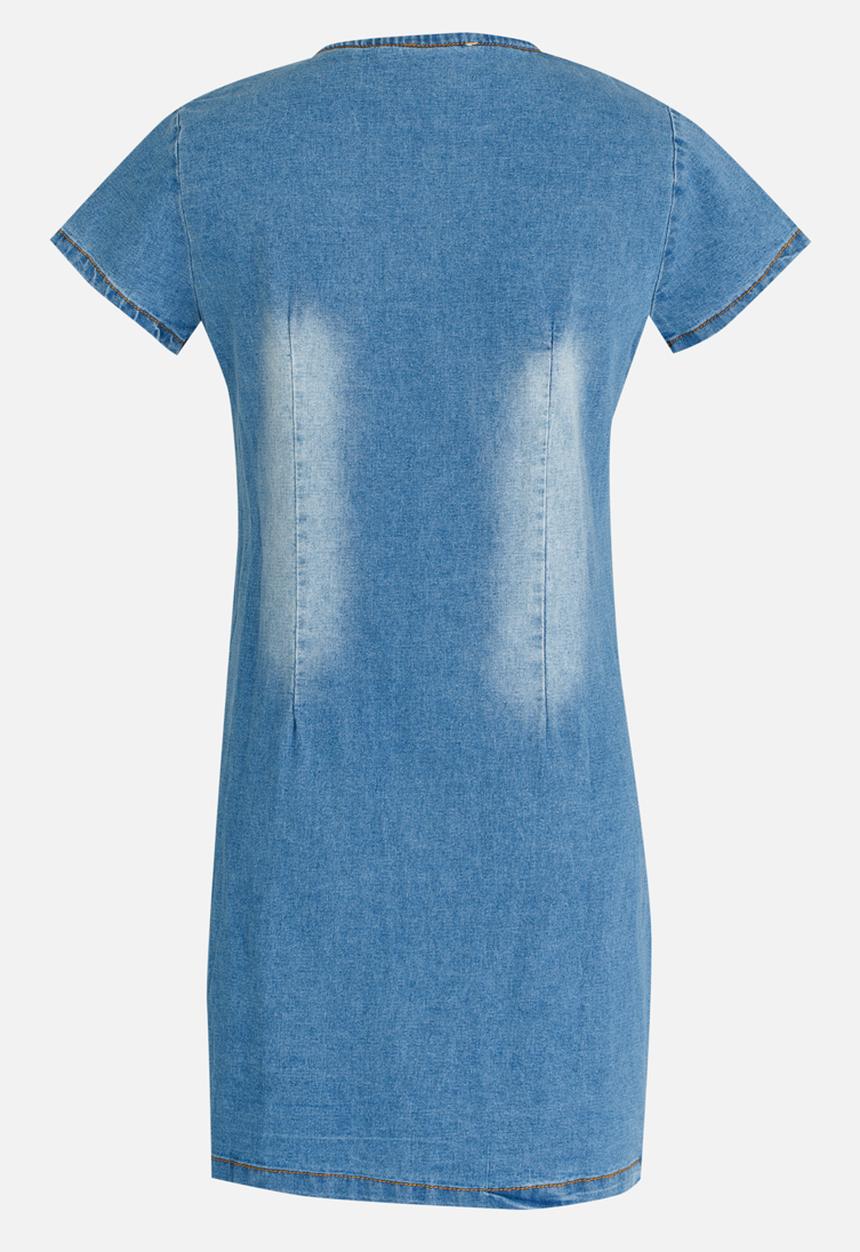 Pop Candy - Panel detail denim dress - pale blue