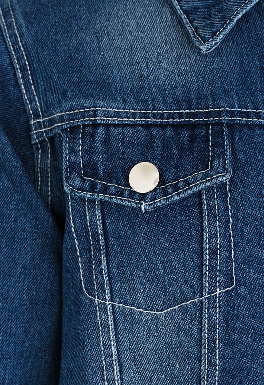 Pop Candy - Relaxed Denim Jacket Blue