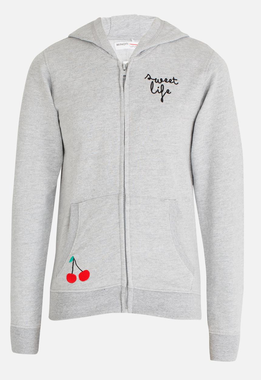MINOTI - Basic Fleece Zip Thru Hoodie Grey