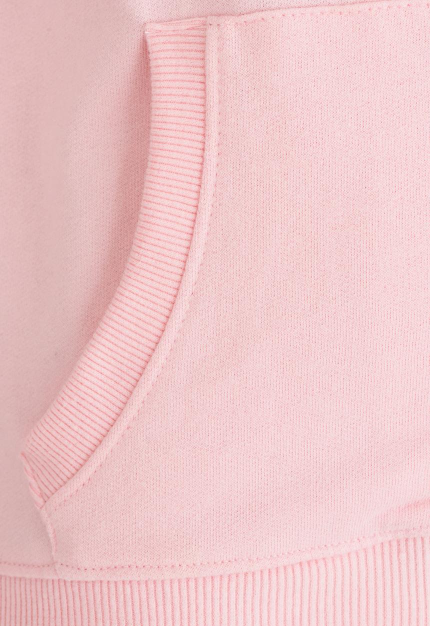 MINOTI - Basic Fleece Zip Thru Hoodie Pale Pink