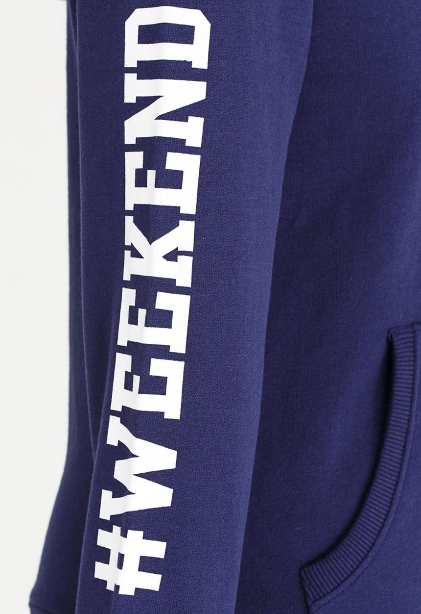 MINOTI - Basic Fleece Zip Thru Hoodie Navy