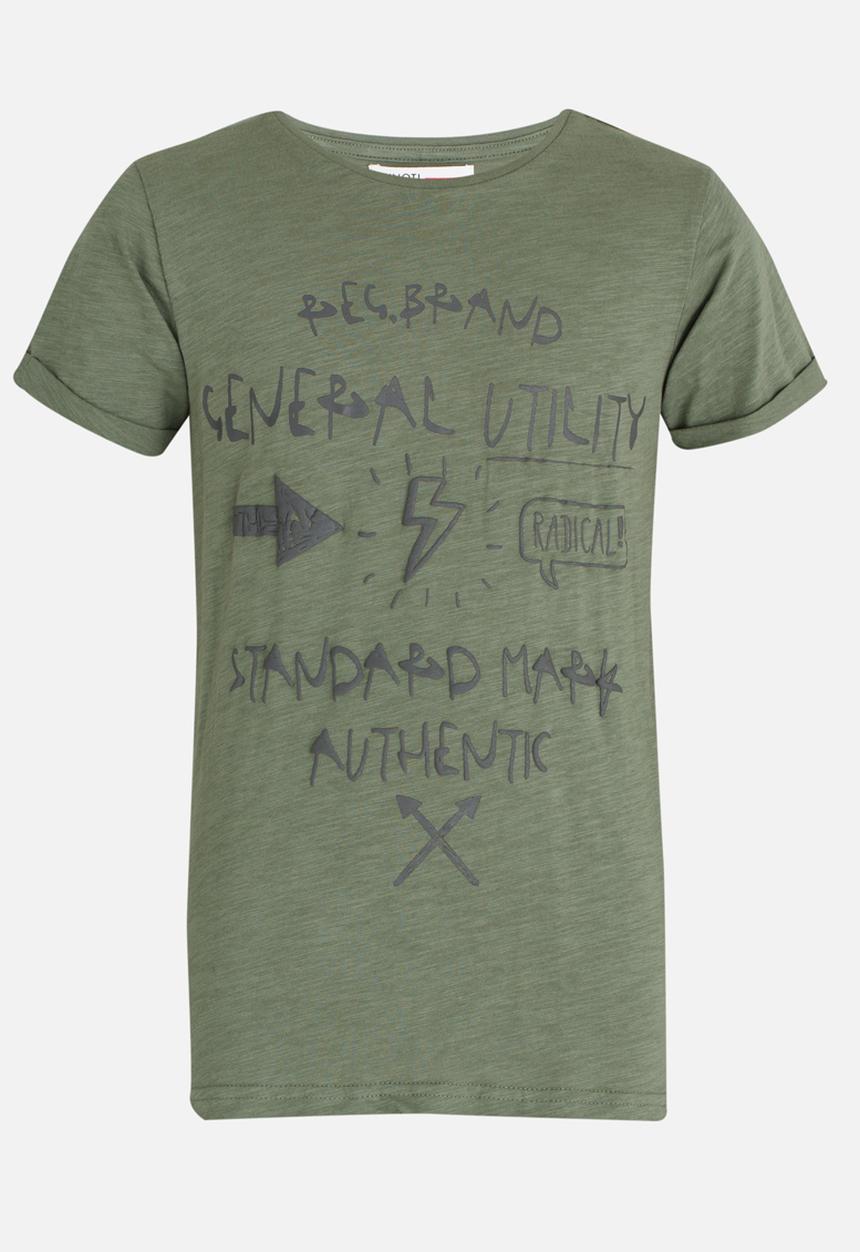 MINOTI - Army Distressed Printed Tee Khaki Green
