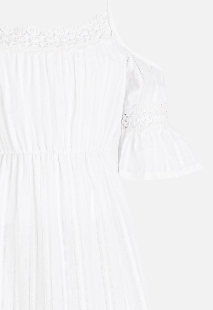 Pop Candy - Cold shoulder boho dress - white
