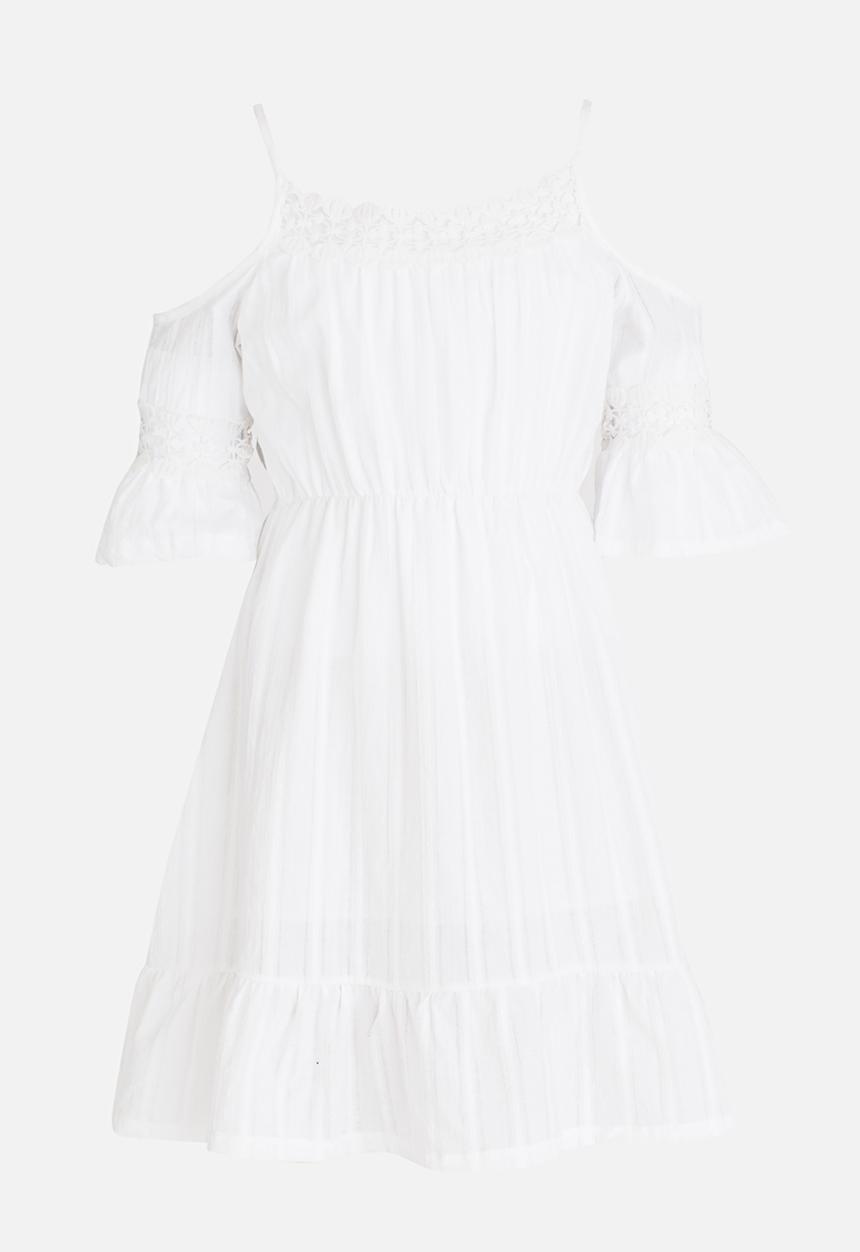Pop Candy - Cold shoulder boho dress - white