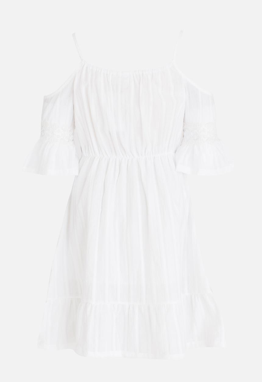Pop Candy - Cold shoulder boho dress - white