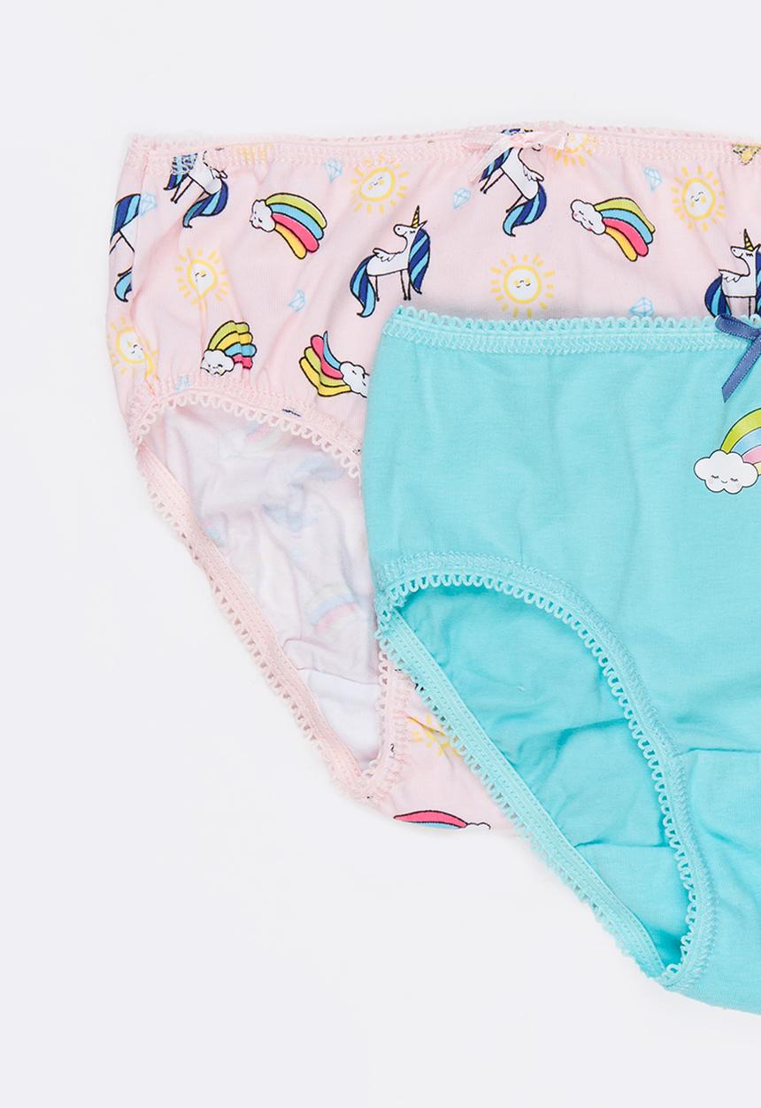 MINOTI - 5 Pack Bow Detail Bikini Briefs Multi-colour