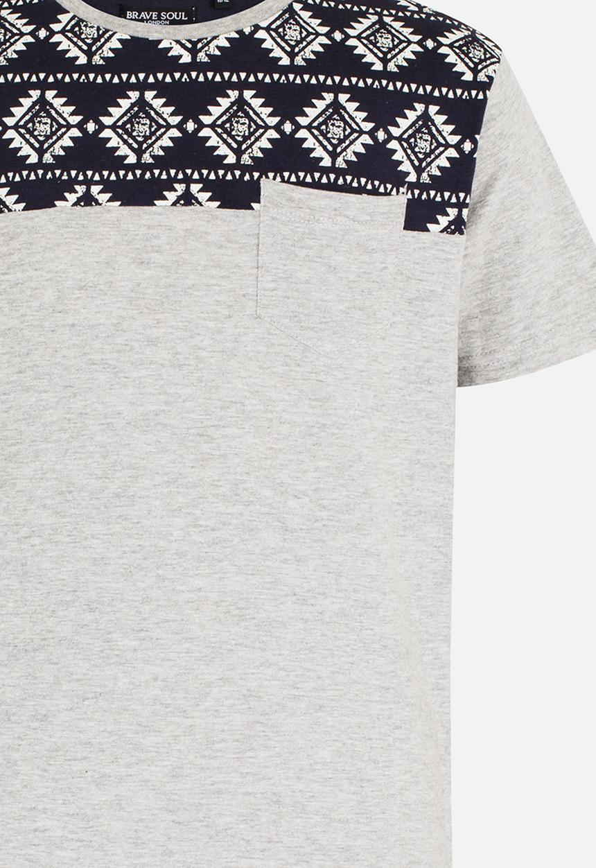Brave Soul - Crew Neck T-shirt Mid Grey