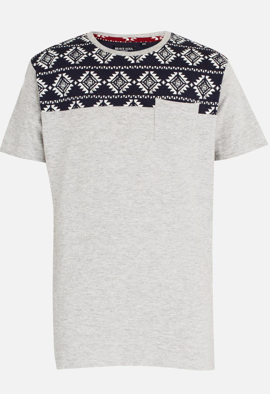 Brave Soul - Crew Neck T-shirt Mid Grey
