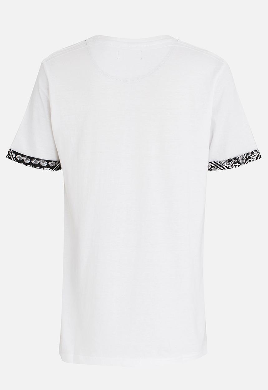 Brave Soul - T-shirt with Printed Contrast Pocket White