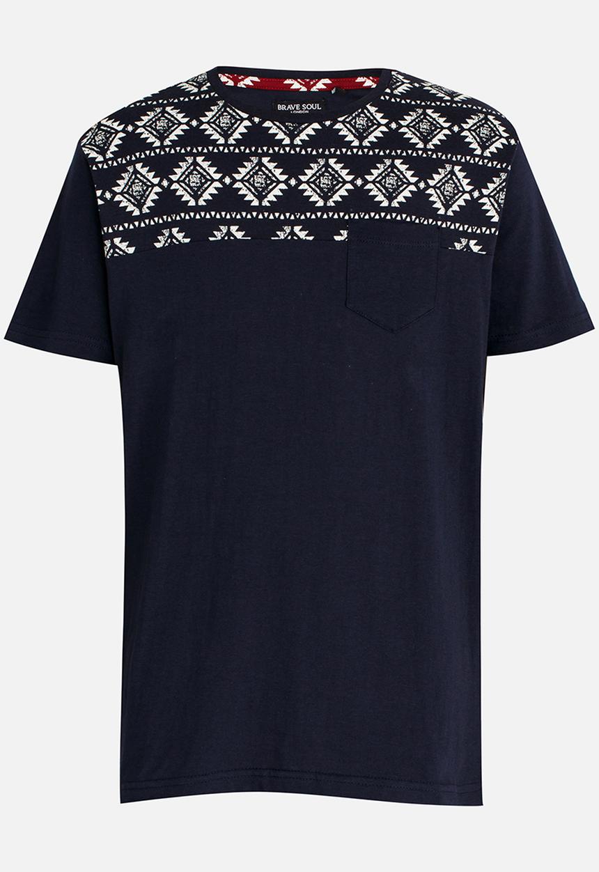 Brave Soul - Crew Neck T-shirt Navy