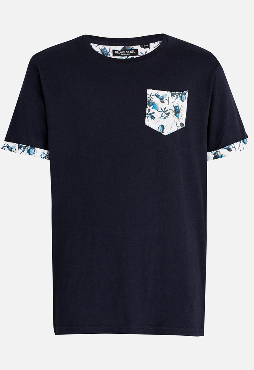 Brave Soul - Crew Neck T-shirt Navy