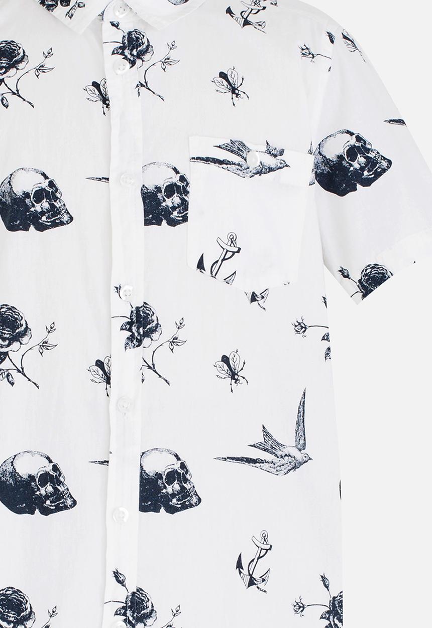 Brave Soul - Printed Shirt White