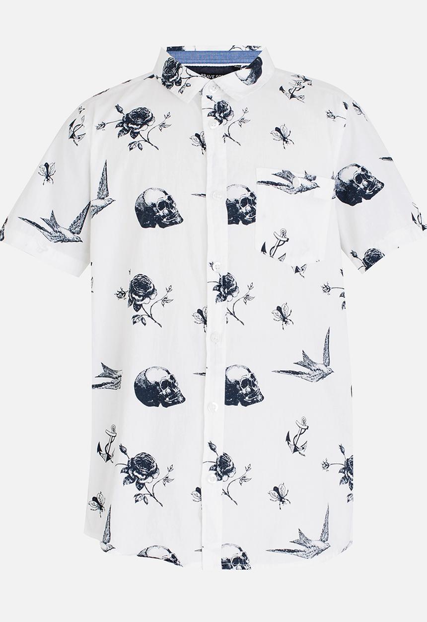 Brave Soul - Printed Shirt White
