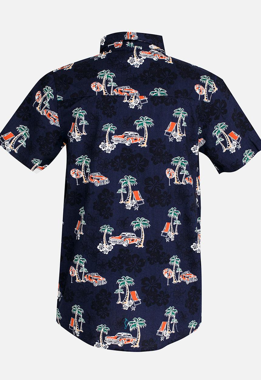 Brave Soul - Printed Shirt Navy