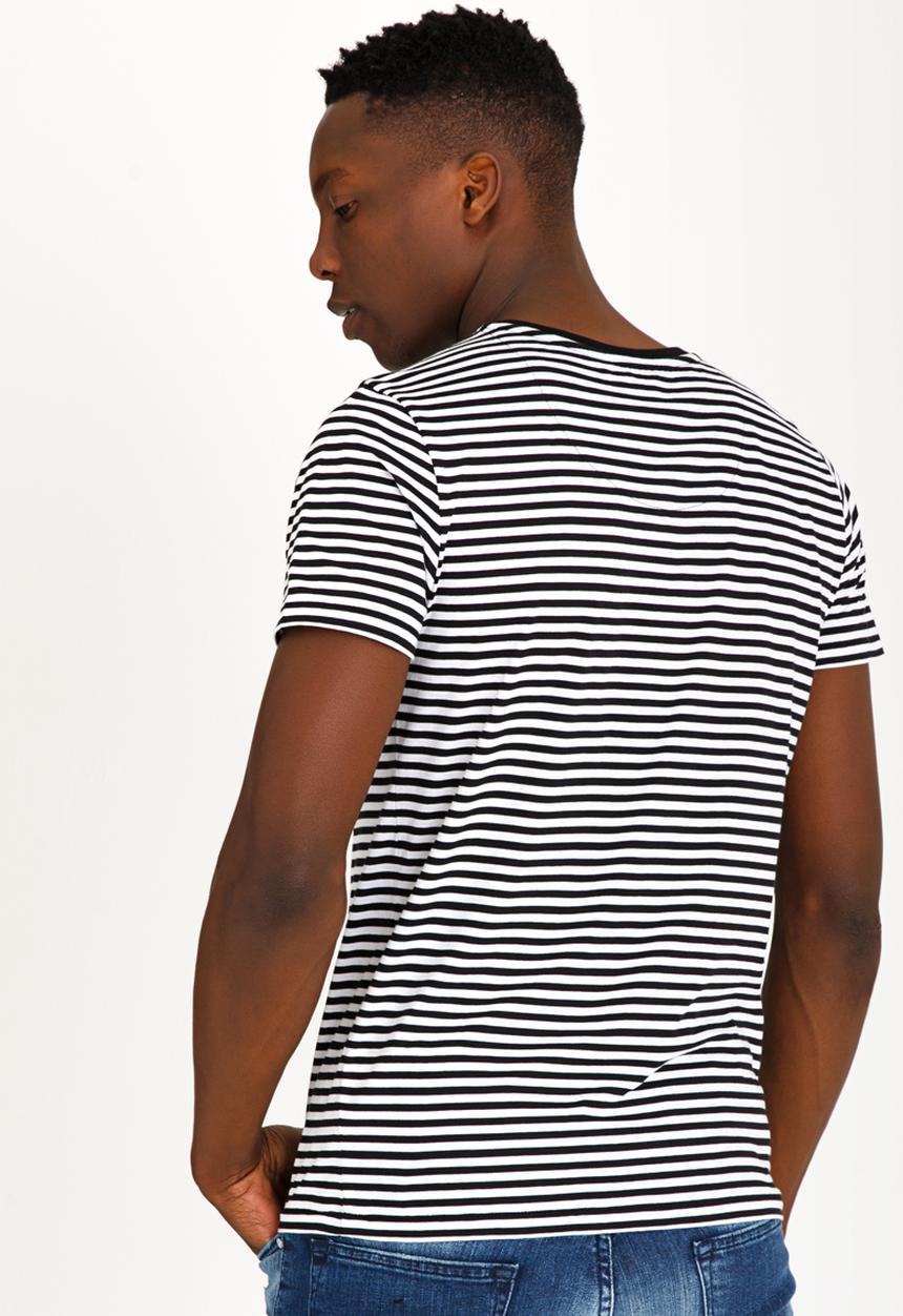 Sassoon - V - Neck Winter Tee Black and White