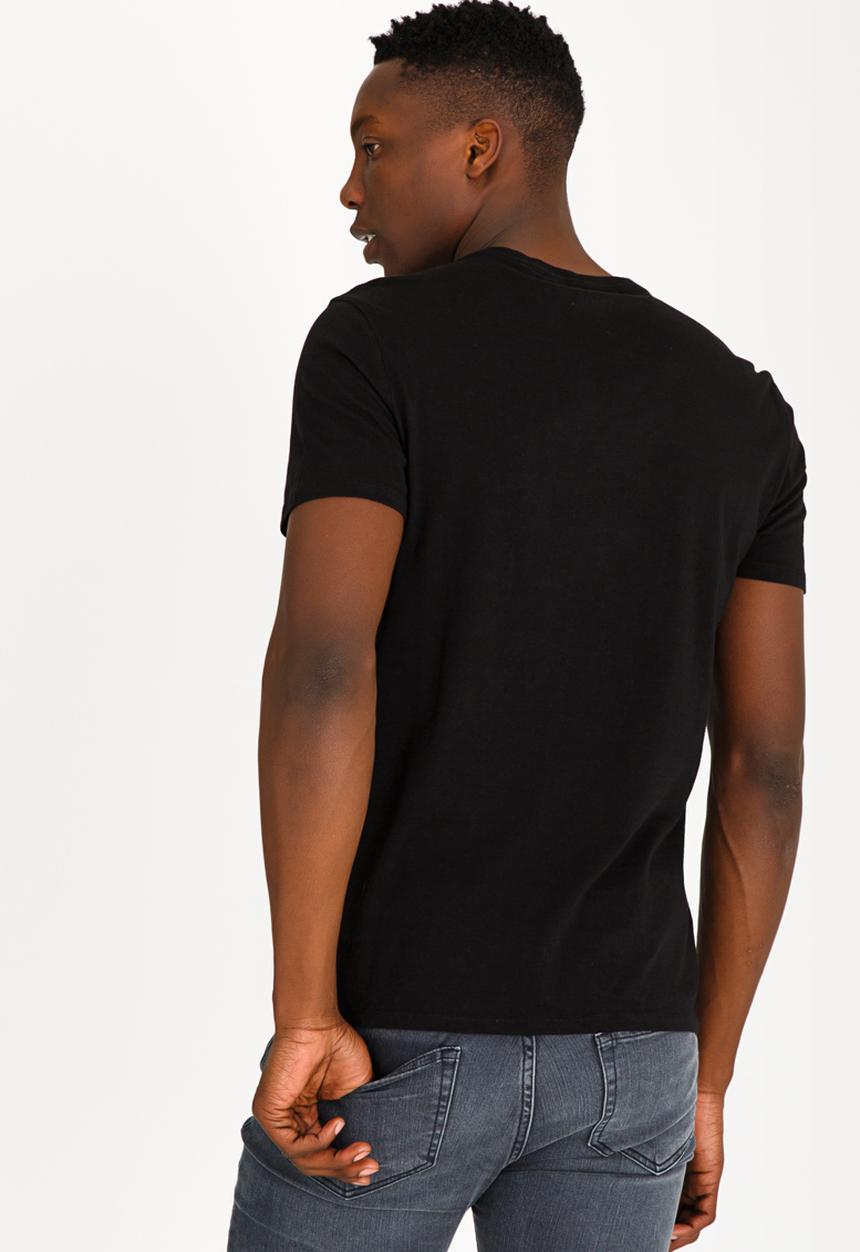GUESS - Short Sleeve Denim ATL Logo Crew T-shirt Black