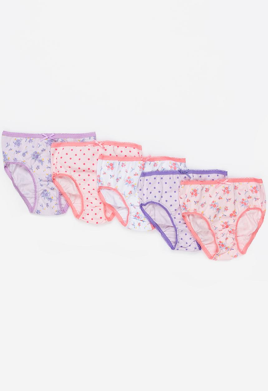 MINOTI - 5 Pack Floral AOP Bikini Briefs Multi-colour