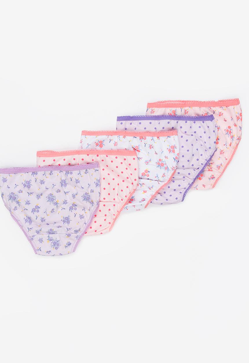 MINOTI - 5 Pack Floral AOP Bikini Briefs Multi-colour