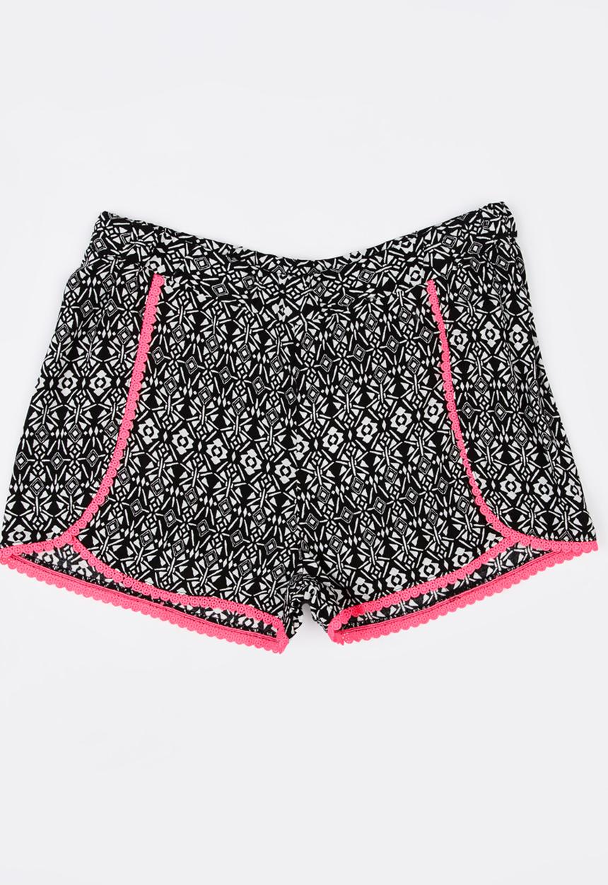 Pop Candy - Printed Shorts Black