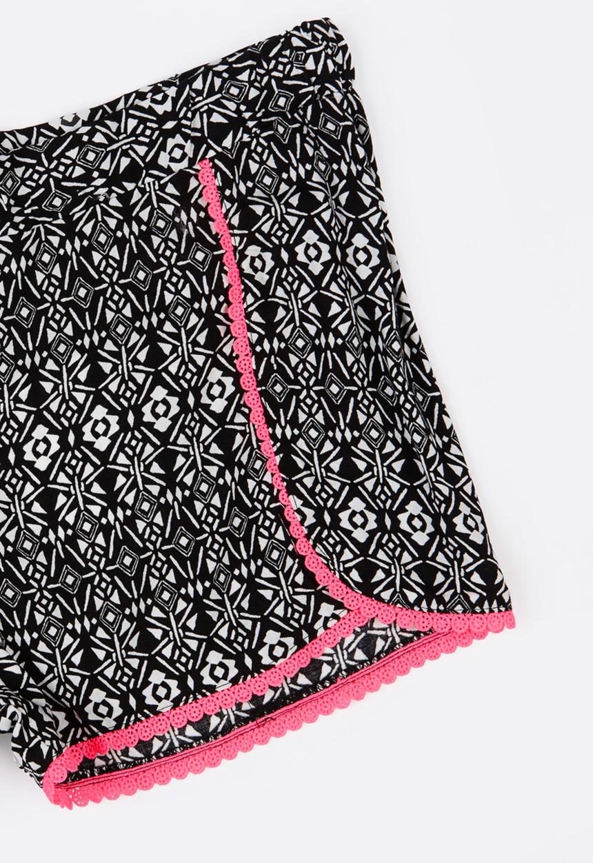 Pop Candy - Printed Shorts Black