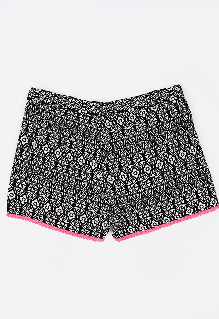 Pop Candy - Printed Shorts Black