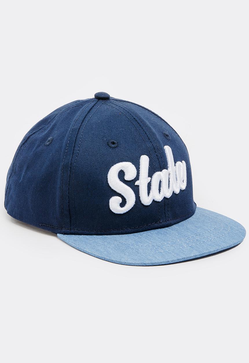 MINOTI - Baseball Colour Block Embroidered Flat Brim Cap Dark Blue