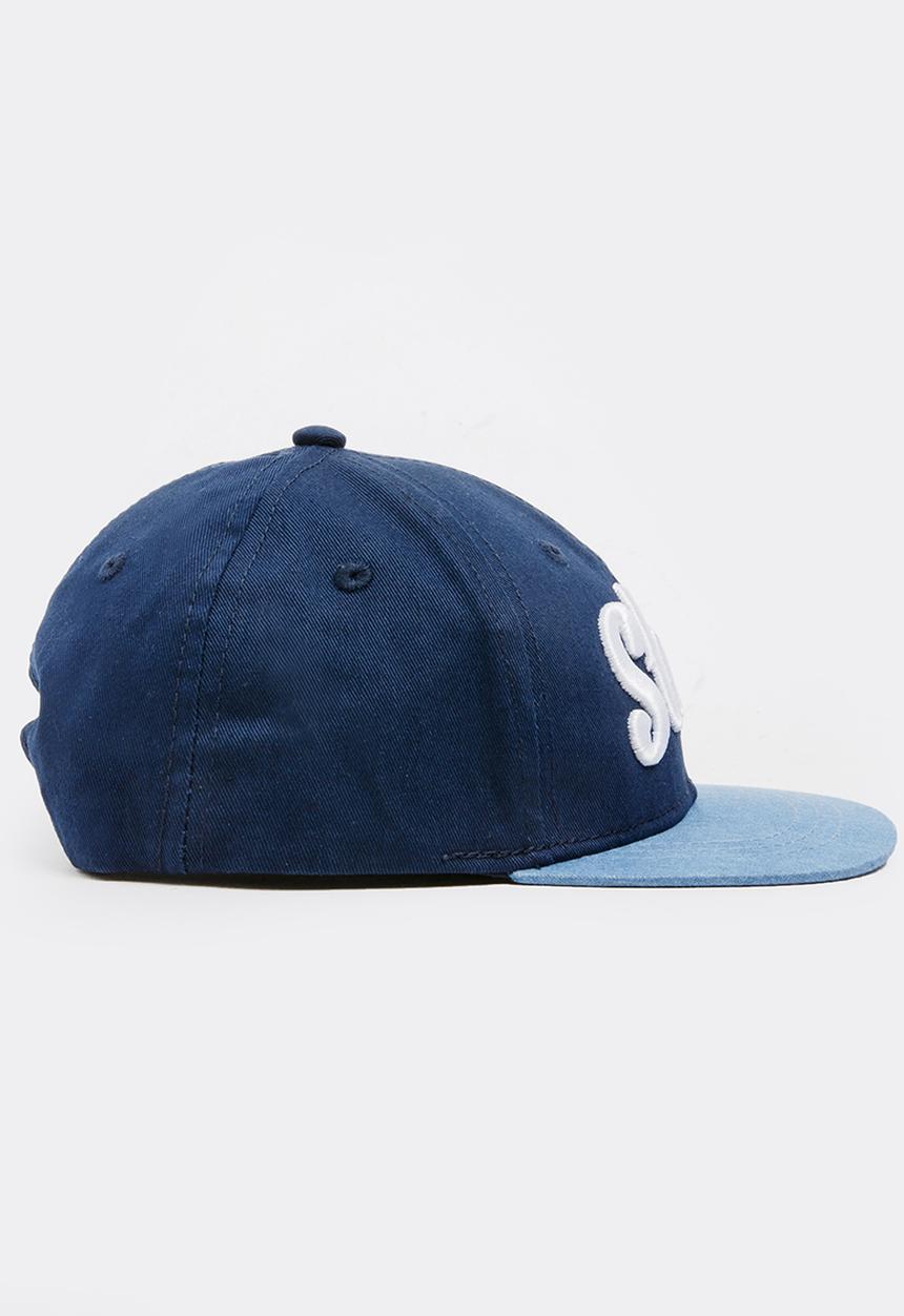 MINOTI - Baseball Colour Block Embroidered Flat Brim Cap Dark Blue