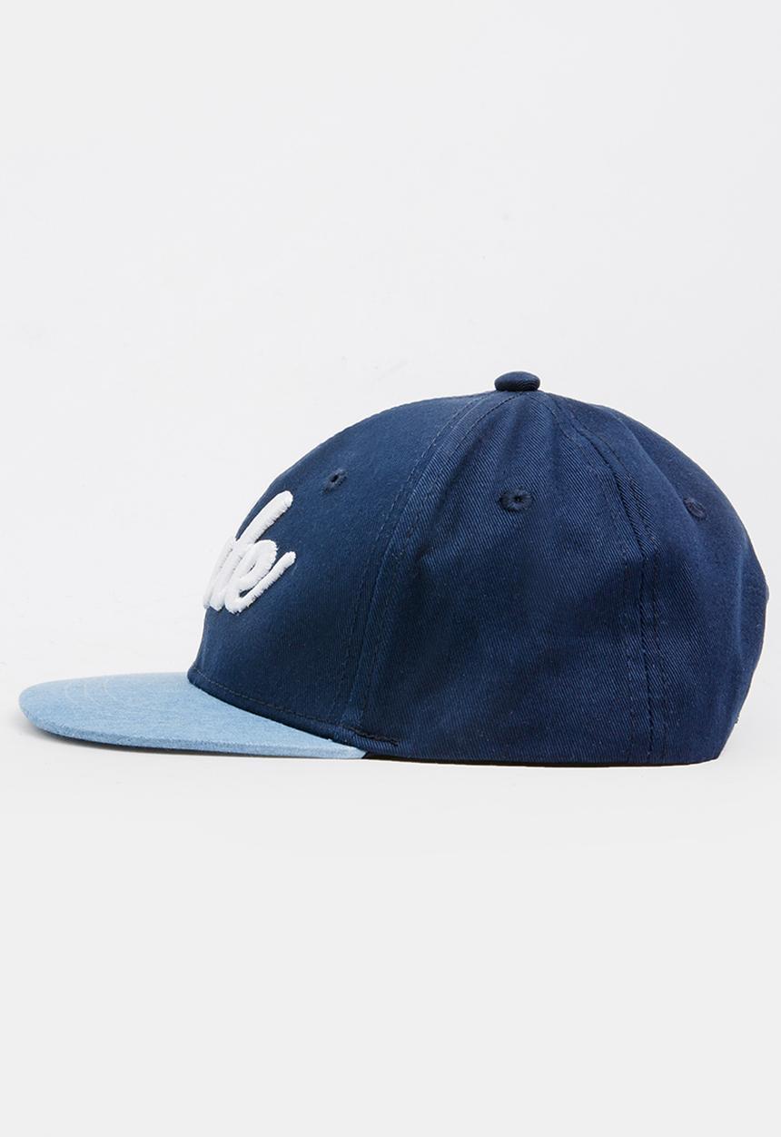 MINOTI - Baseball Colour Block Embroidered Flat Brim Cap Dark Blue