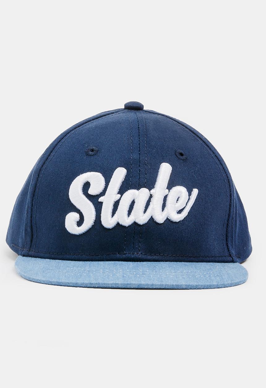 MINOTI - Baseball Colour Block Embroidered Flat Brim Cap Dark Blue