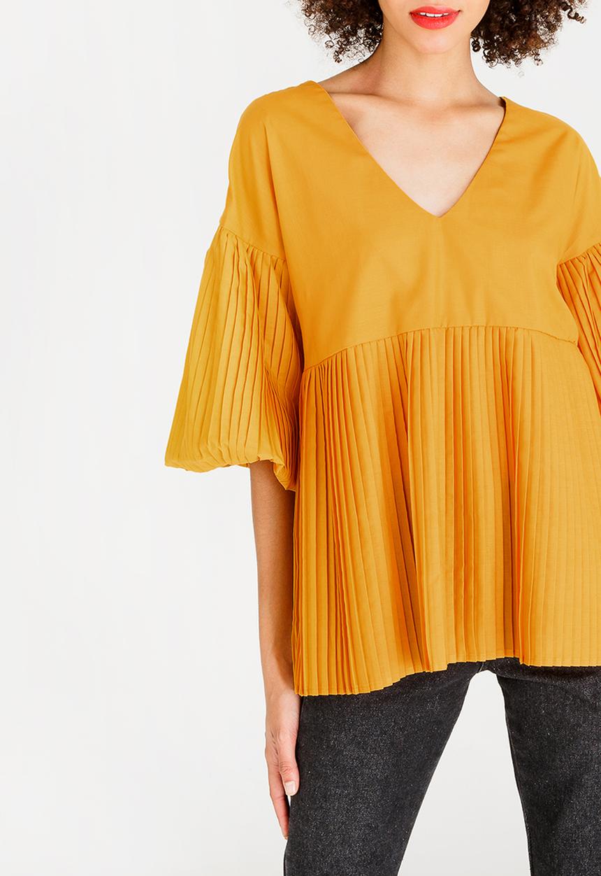 STYLE REPUBLIC - Pleat Detail Blouse Yellow