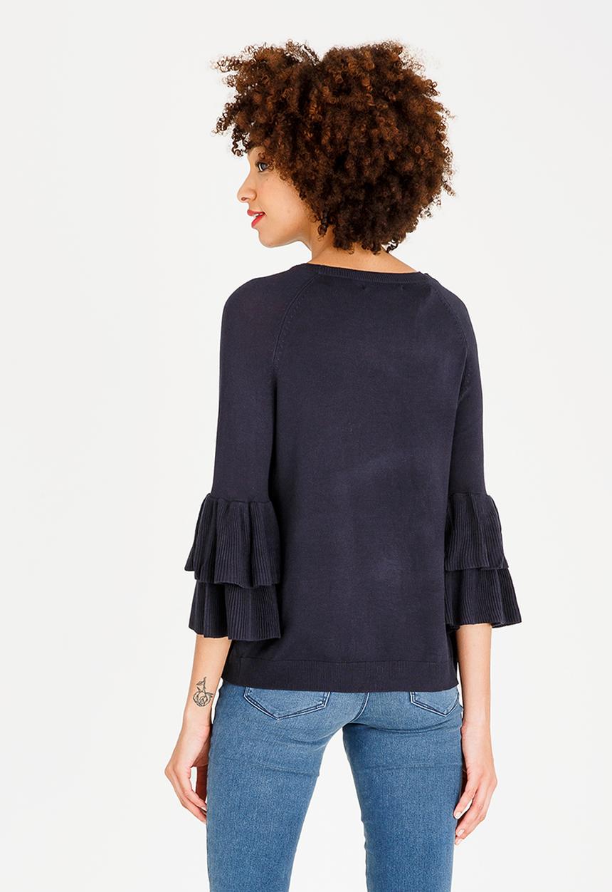 ONLY - Mila Ruffle Top Navy