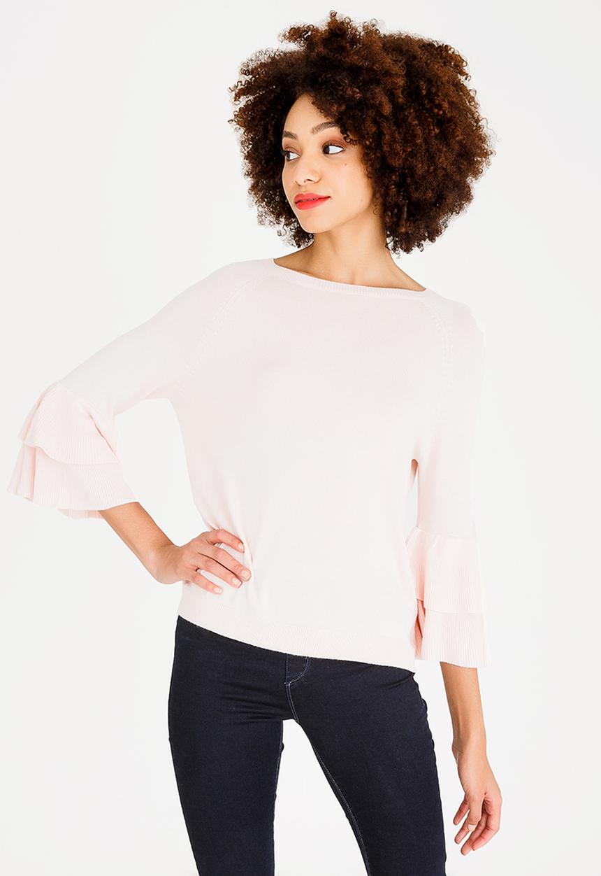 ONLY - Mila Ruffle Top Pale Pink