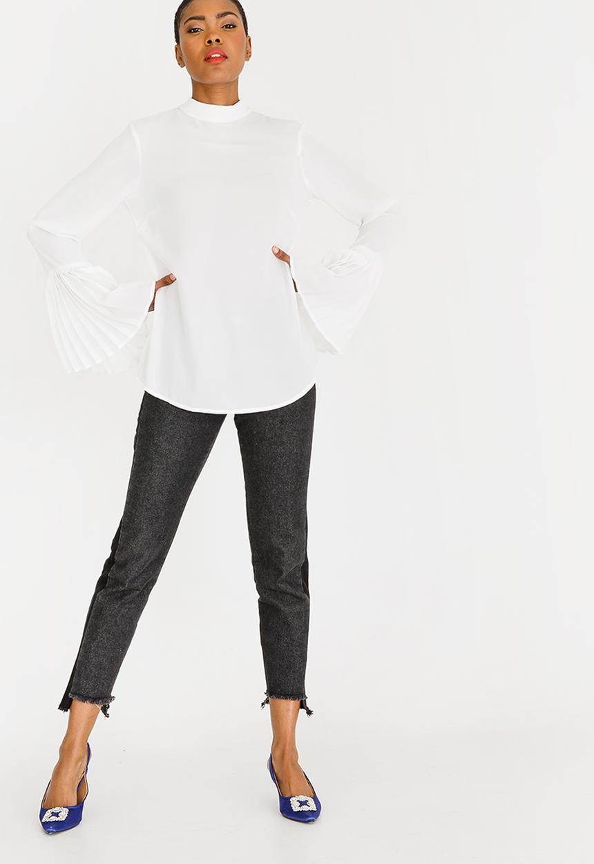 STYLE REPUBLIC - Pleated Bell Sleeve Blouse White