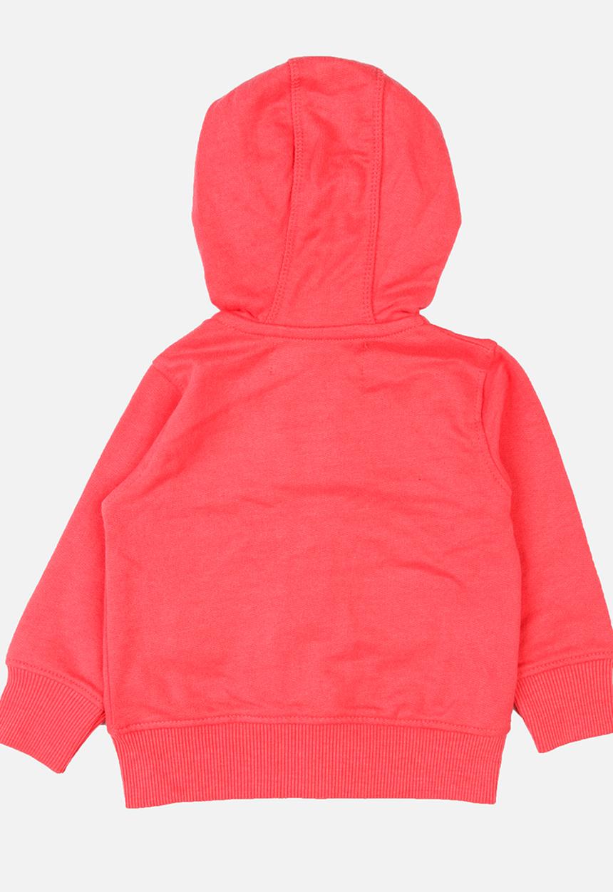 MINOTI - Basic Fleece Zip Thru Hoodie Coral