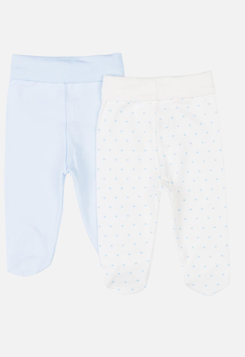 Baby Corner - 2 Pack Footed Pants Pale Blue