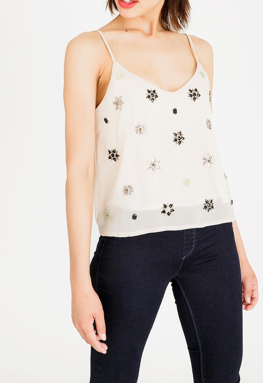 c(inch) - Bead Detail Cami Cream