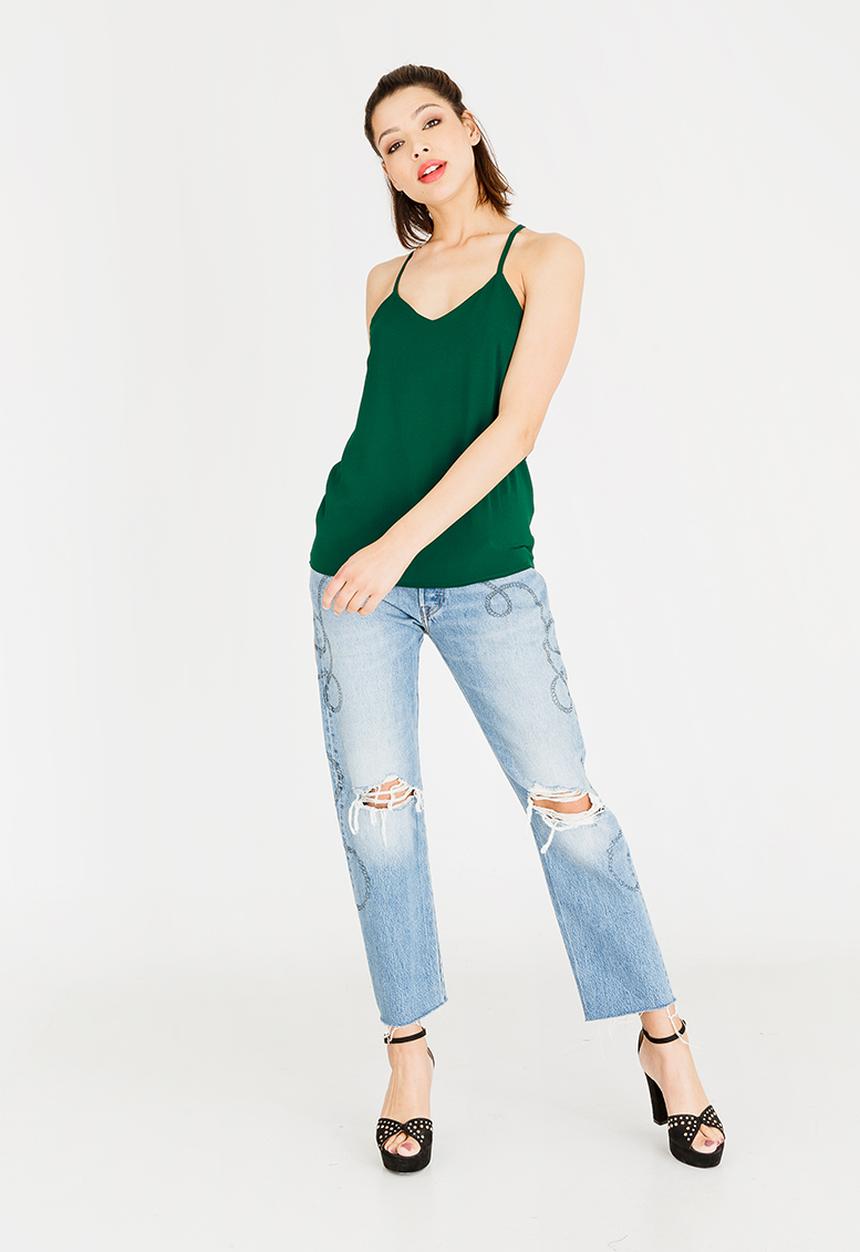 STYLE REPUBLIC - Back Detail Cami Dark Green