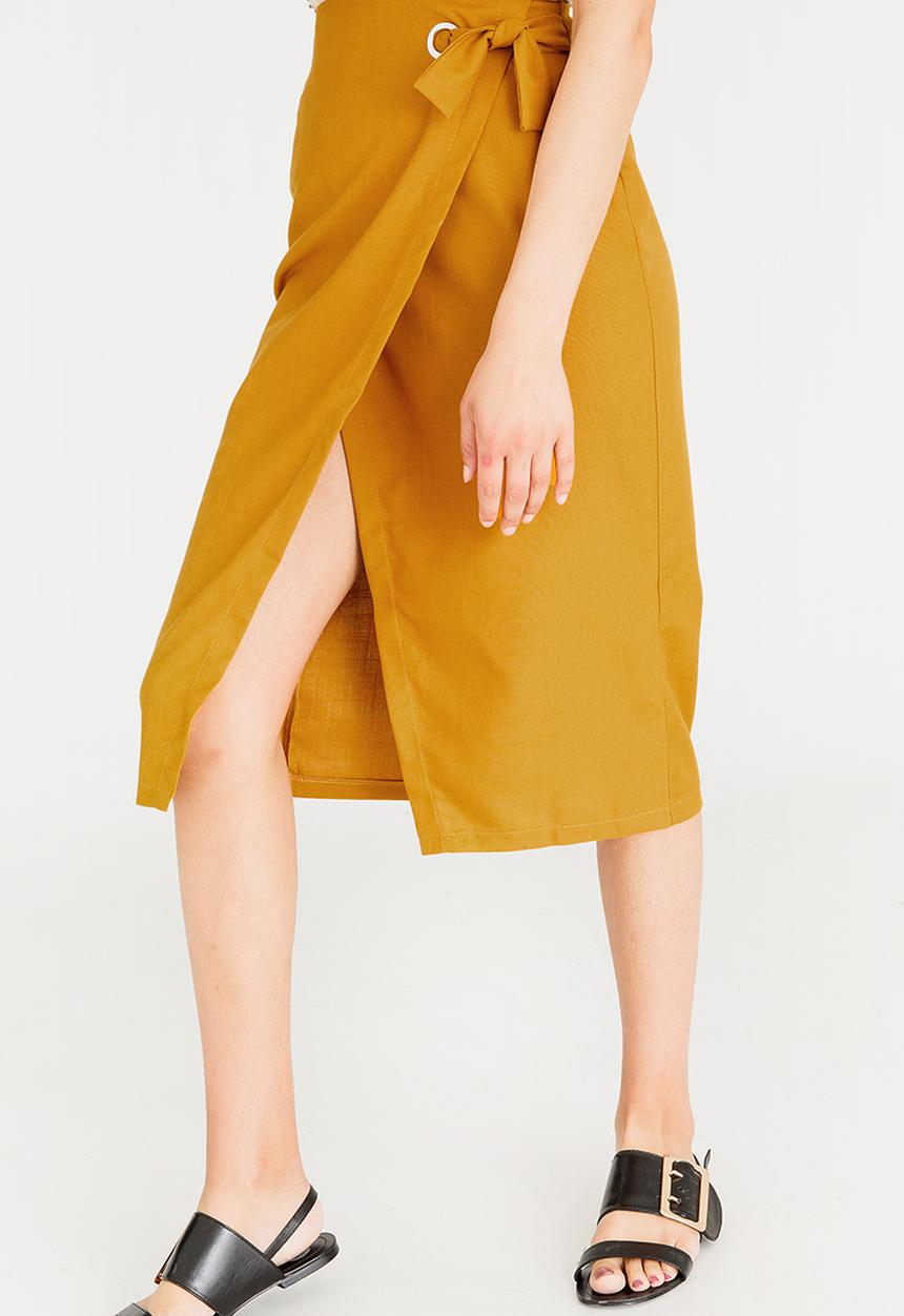 STYLE REPUBLIC - Wrap Midi Skirt Yellow