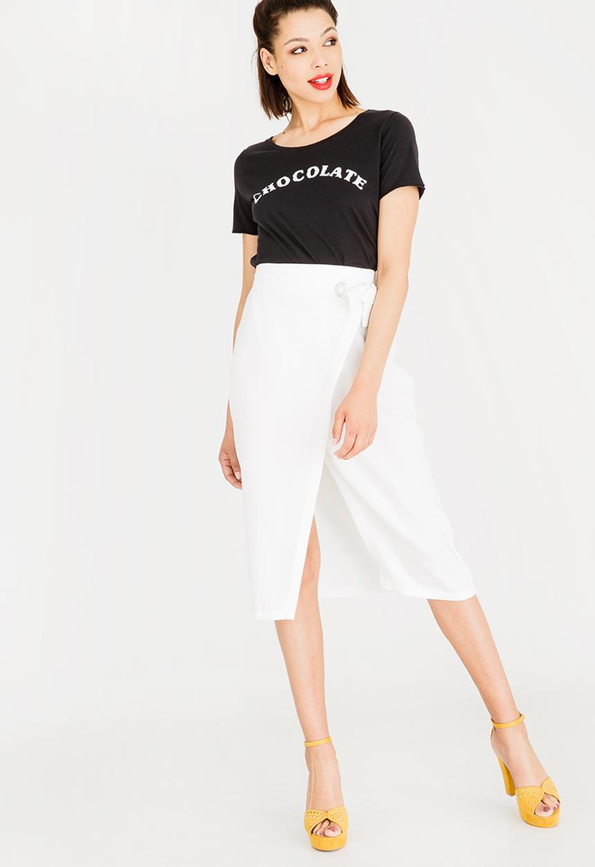 STYLE REPUBLIC - Wrap Midi Skirt Off White