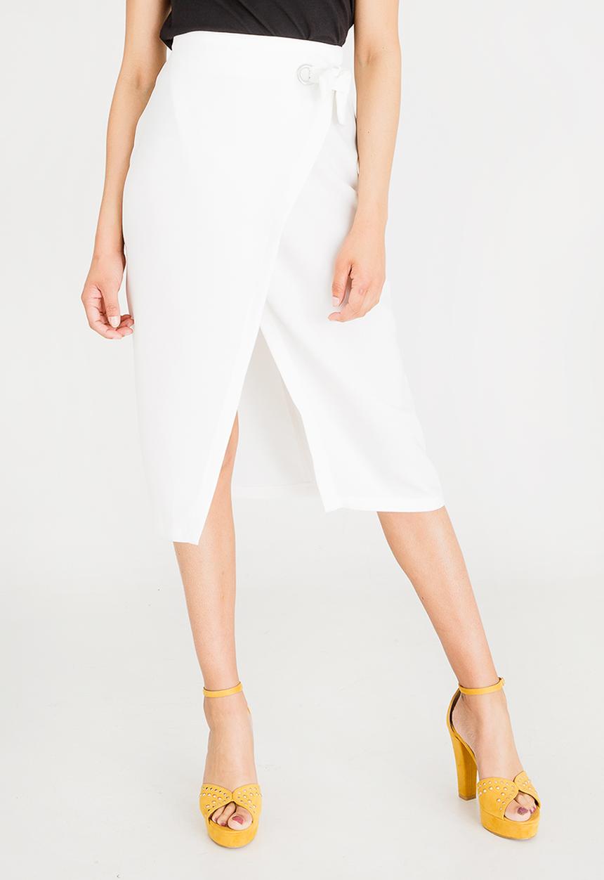 STYLE REPUBLIC - Wrap Midi Skirt Off White