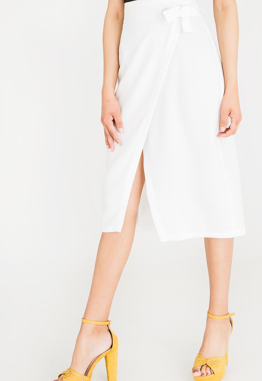 STYLE REPUBLIC - Wrap Midi Skirt Off White