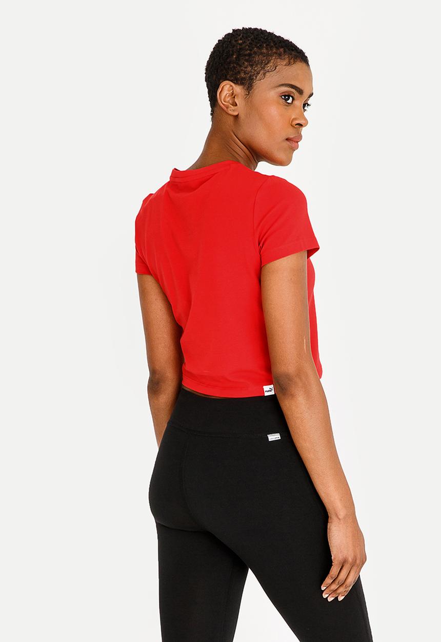 PUMA - Tape Logo Cropped Tee Red